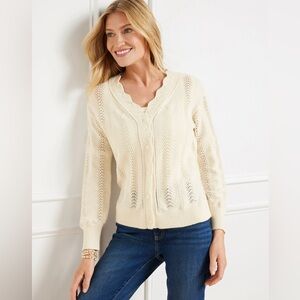 Talbots Pointelle Stitch Cardigan. NWT. Aug 2025 collection